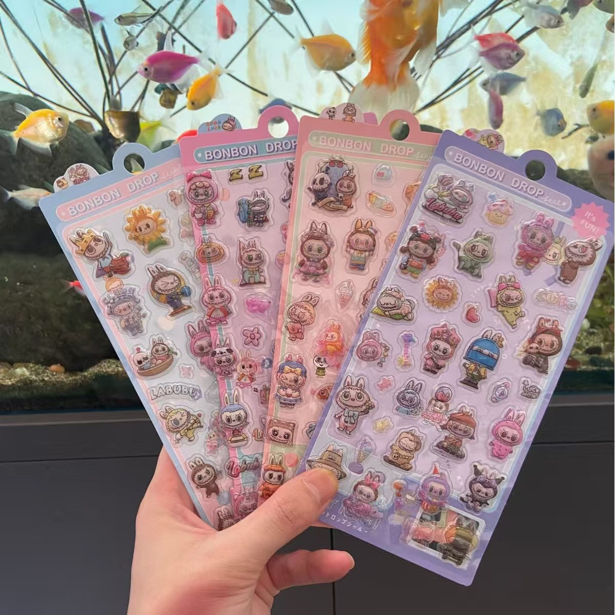 3Dステッカー　ラブブ、サンリオシリーズ